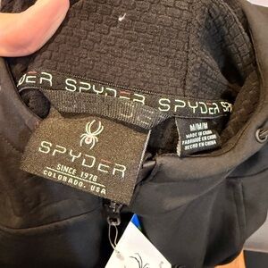 Spyder Black Softshell Jacket with Logo Trim